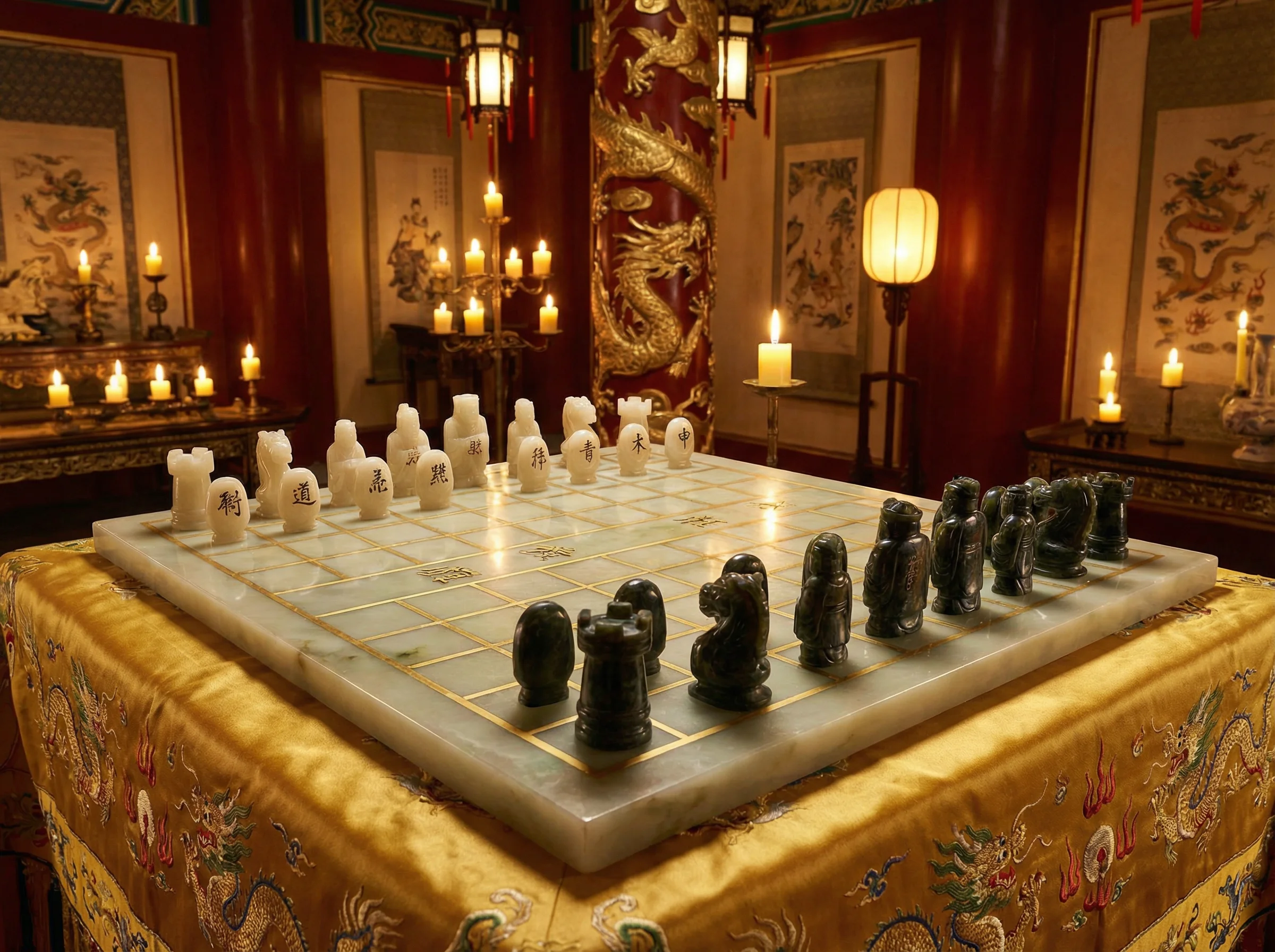 和田玉棋盘特写 - ky棋牌 珍宝鉴赏