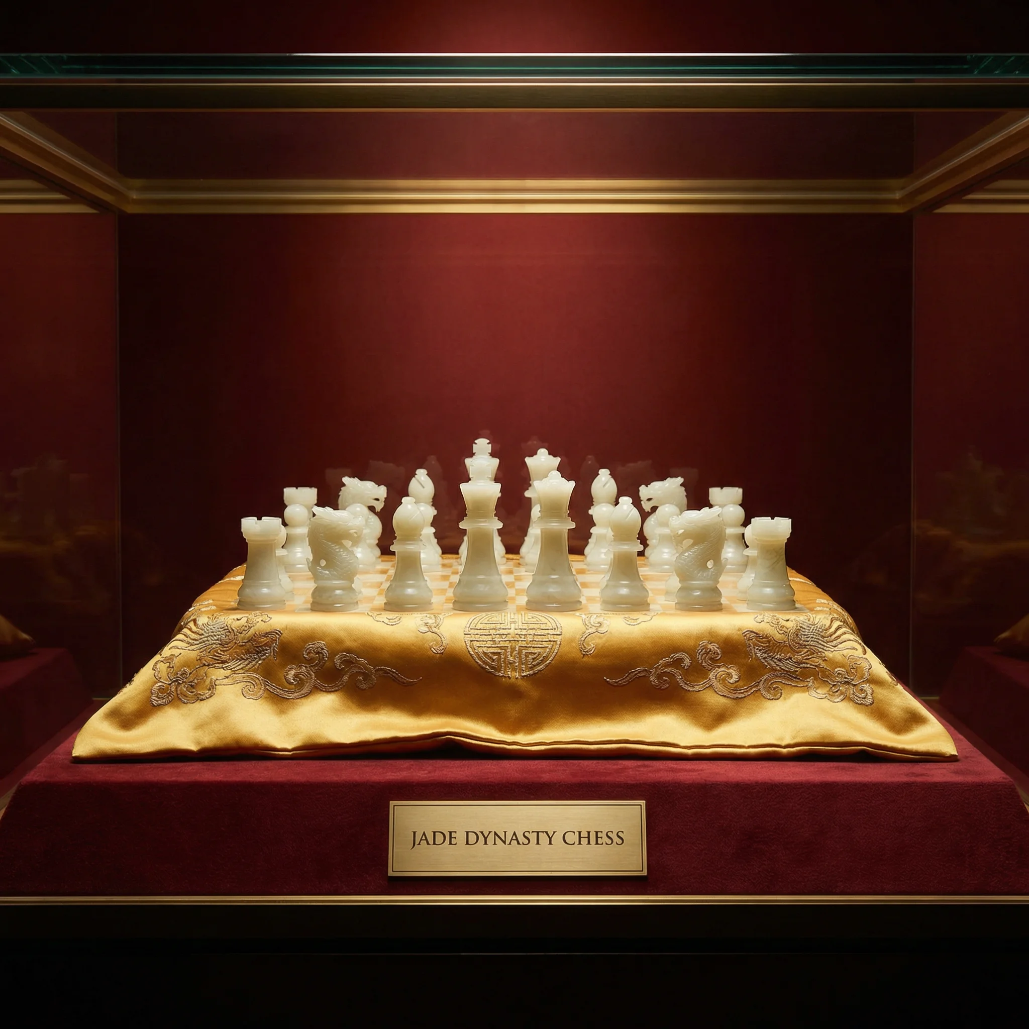 和田玉雕琢的宫廷棋盘，展示精美的 ky棋牌