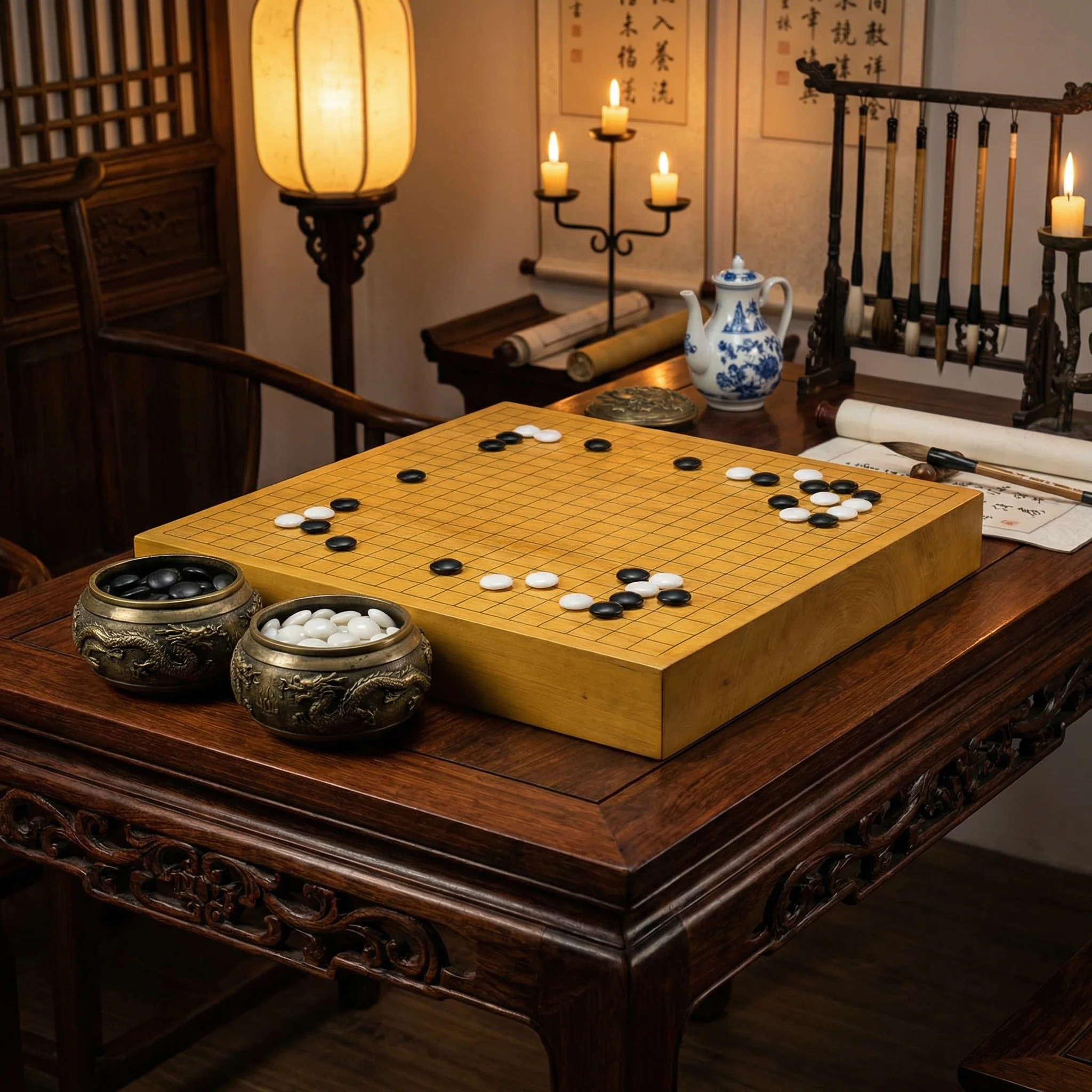 古代围棋棋盘与玉石棋子 - ky棋牌 鉴赏